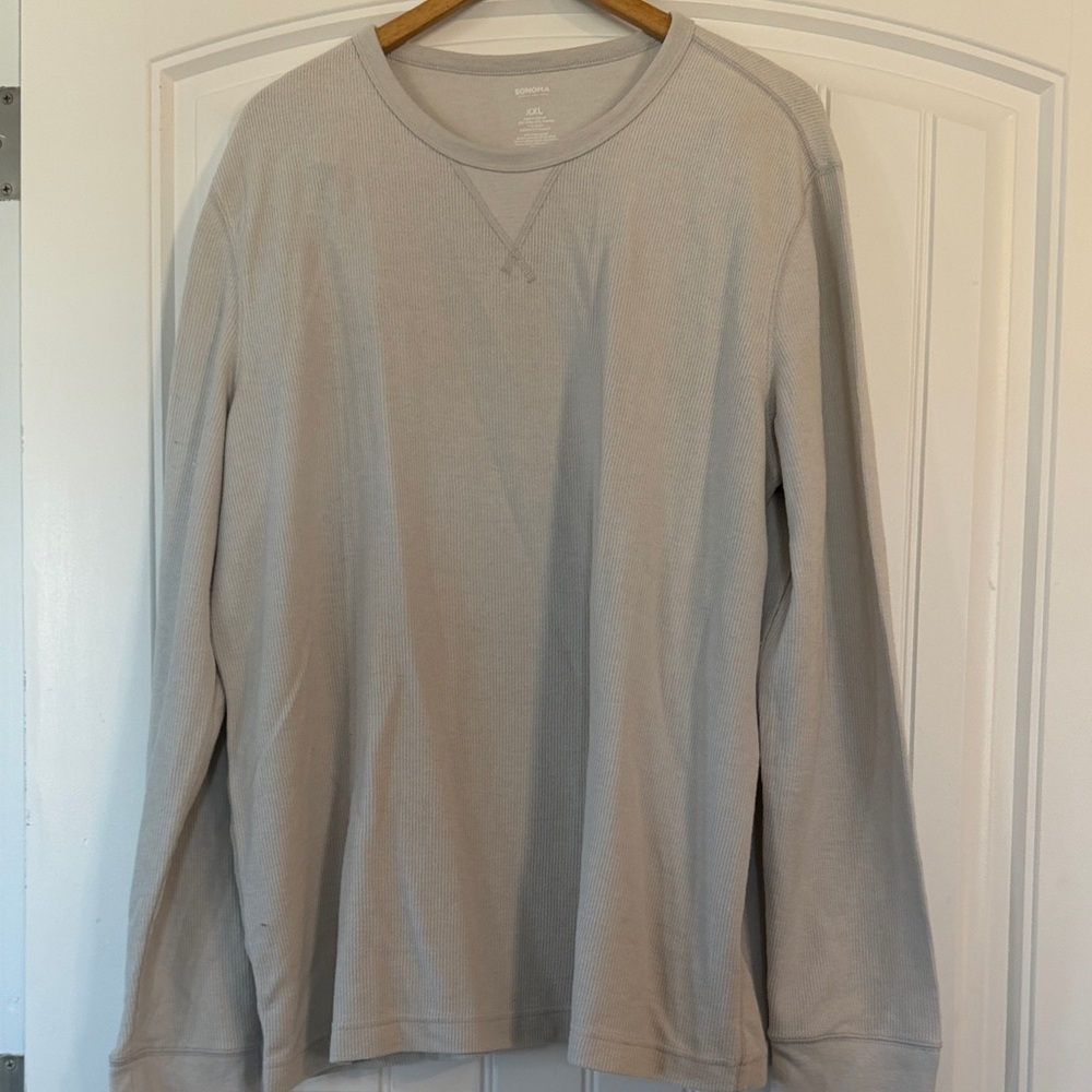 Kohls Sonoma Ribbed Long Sleeve Henley Shirt Size XXL